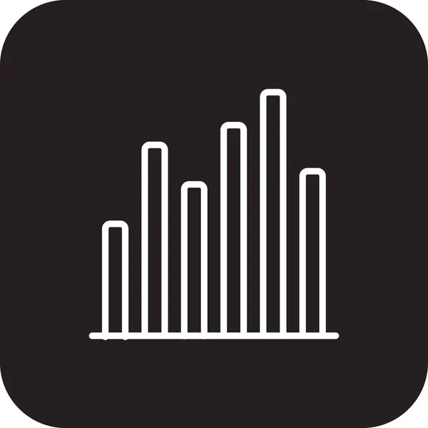バー黒い塗りつぶしラインスタイルのデータ管理アイコン チャート グラフ ベクターイラスト — ストックベクタ