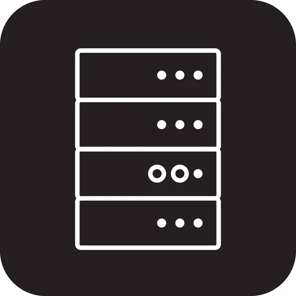 Datenbank Datenmanagement Symbol Mit Schwarzem Zeilenstil Informationen Netzwerk Speicherung Sicherheit — Stockvektor