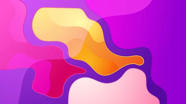 Multicolore Abstrait Orange Violet Jaune Dégradé Coloré Ondulé Papercut Couches — Image vectorielle