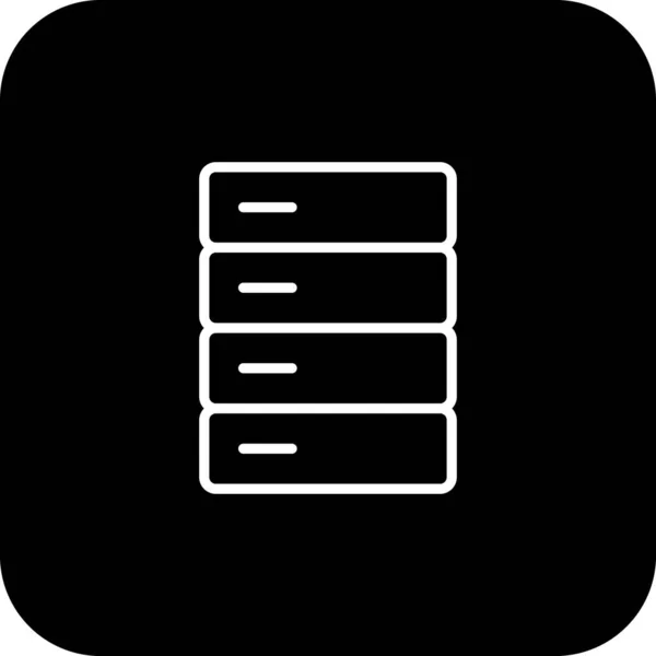 Storage Data Management Icon Mit Schwarzem Zeilenstil Informationen Daten Cloud — Stockvektor