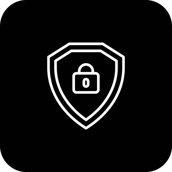 Security Data Management Icon Black Filled Line Style Protection Secure — Stock Vector