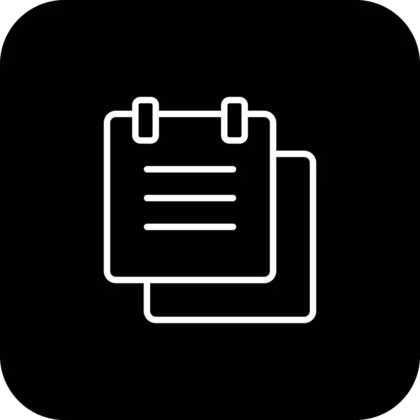 Σημείωση Εικονίδιο Διαχείρισης Δεδομένων Μαύρο Γεμισμένο Στυλ Γραμμής Φύλλο Χαρτί — Διανυσματικό Αρχείο