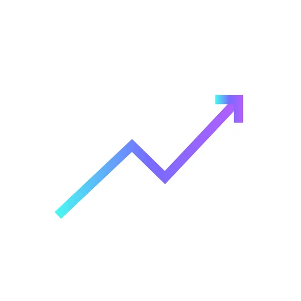 成長青いデュオトーンスタイルのビジネスアイコン チャート アップ ベクターイラスト — ストックベクタ