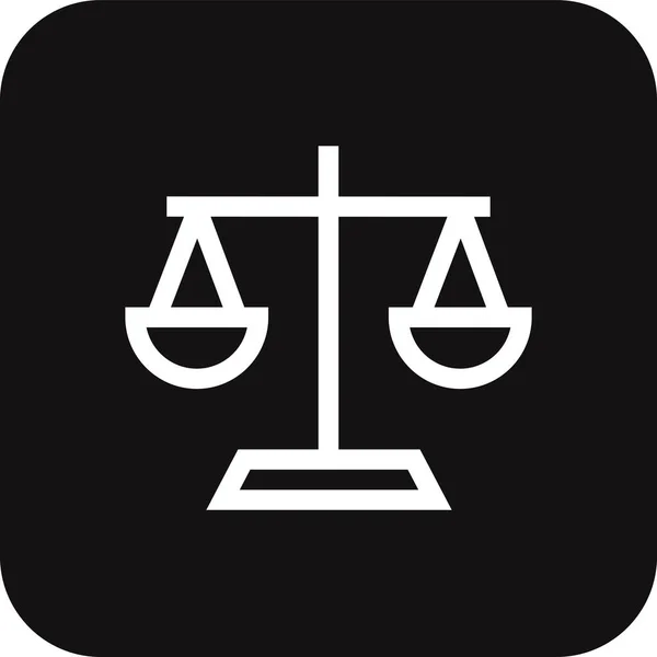 Law Business Icona Con Nero Riempito Stile Linea Avvocato Tribunale — Vettoriale Stock