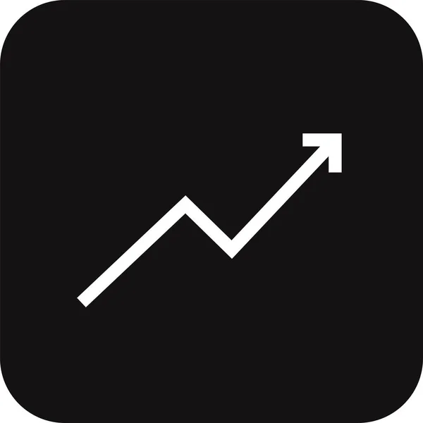 成長黒いフルラインスタイルのビジネスアイコン チャート アップ ベクターイラスト — ストックベクタ