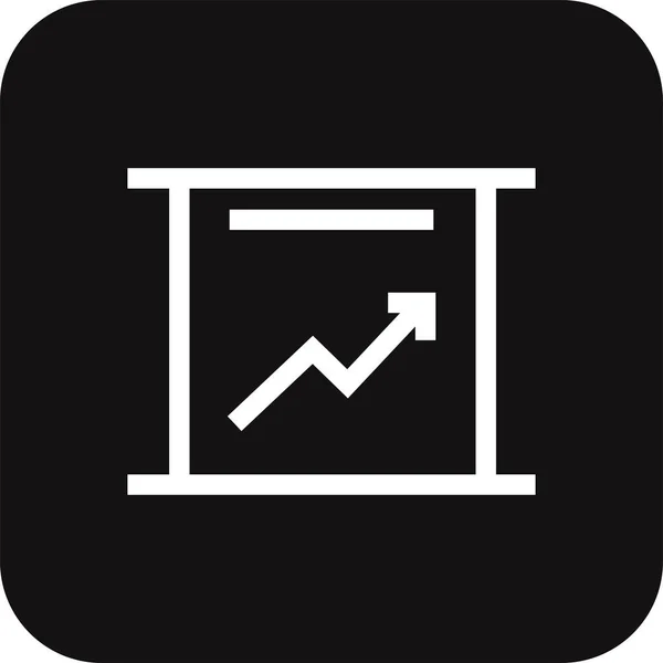 Zvýšení Dat Ikona Podnikání Černým Vyplněným Stylem Čáry Růst Šipka — Stockový vektor
