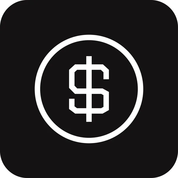 Dollar Business Icône Avec Style Ligne Rempli Noir Étude Illustration — Image vectorielle