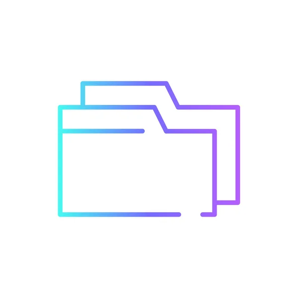 Dossier Icône Affaires Avec Style Bleu Duotone Document Papier Ordinateur — Image vectorielle