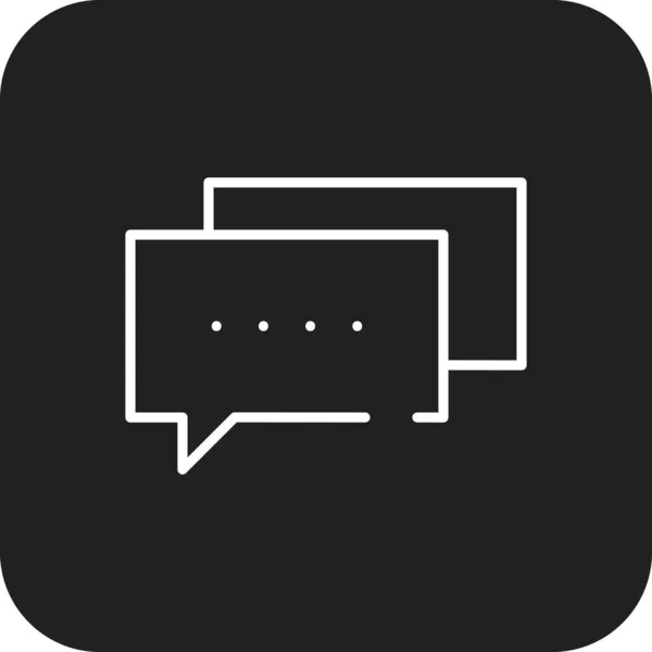 Chat Business Icoon Met Zwarte Lijn Stijl Communicatie Boodschap Spraak — Stockvector