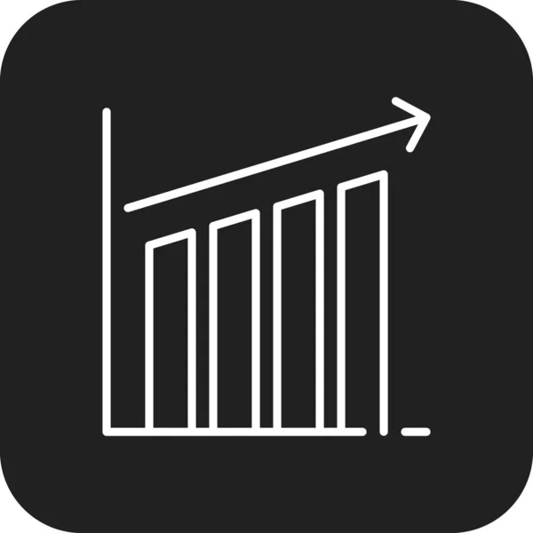 成長黒いフルラインスタイルのビジネスアイコン チャート アップ ベクターイラスト — ストックベクタ