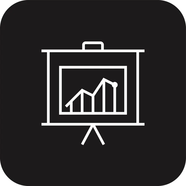 Statistika Ikona Podnikání Černým Vyplněným Stylem Čáry Graf Data Diagram — Stockový vektor