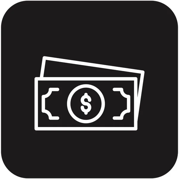 Icône Money Business Avec Ligne Noire Remplie Style Cash Payment — Image vectorielle