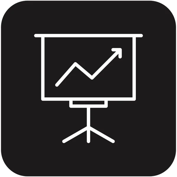 Incremento Datos Icono Negocio Con Estilo Línea Llena Negro Crecimiento — Vector de stock