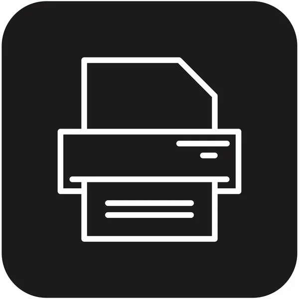 Printing Business Ikone Mit Schwarzem Zeilenstil Druck Papier Technologie Maschine — Stockvektor