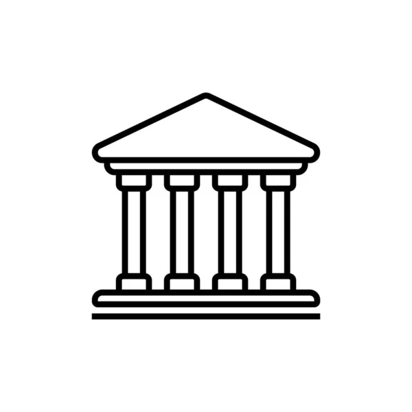 Icône Affaires Palais Justice Avec Contour Noir Banque Bâtiment Architecture — Image vectorielle