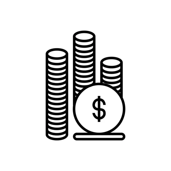 stock vector Money Business icon with black outline style. cash, payment, finance, dollar, coin, investment, pay. Vector illustration