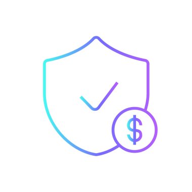 Fon koruması iş ikonu mavi duoton tarzında. Para, yatırım, finans, güvenlik, sigorta, koruma, bakım. Vektör illüstrasyonu