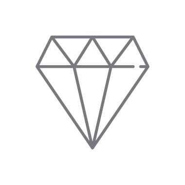 Siyah çizgili elmas ticareti ikonu. İş, hediye, element, mücevher, altın, mücevher. Vektör illüstrasyonu