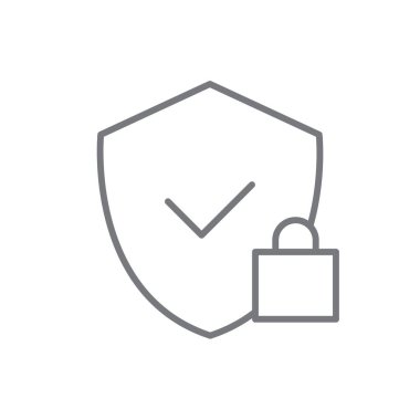 Siyah çizgili Koruma İş ikonu. Güvenlik, güvenlik, kontrol, güvenlik, koruma, garanti, güvenlik. Vektör illüstrasyonu