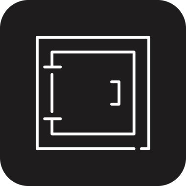 Kiralık kasa iş simgesi, siyah doldurulmuş çizgi tarzı. Güvenli, banka, para, güvenlik, koruma, güvenlik, güvenlik. Vektör illüstrasyonu