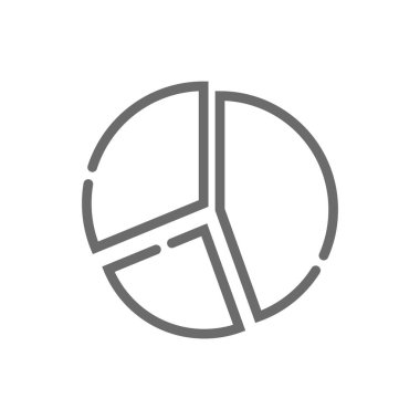 Çizgi çizimi tarzında bir grafik simgesi. Diyagram, grafik, veri, büyüme, resim, finans, rapor. Vektör illüstrasyonu