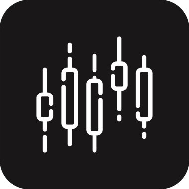 Siyah çizgili şamdan iş simgesi. finans, grafik, diyagram, büyüme, rapor, hisse senedi, yatırım. Vektör illüstrasyonu