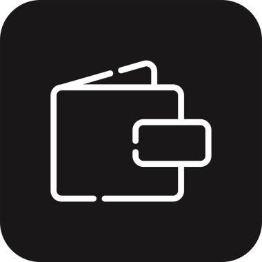 Cüzdan işi simgesi, siyah çizgili. Para, ödeme, nakit, finans, ödeme, ekonomi, ATM. Vektör illüstrasyonu