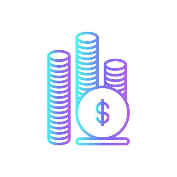 Money Business Icon Blue Duotone Style Cash Payment Finance Dollar — Stock Vector
