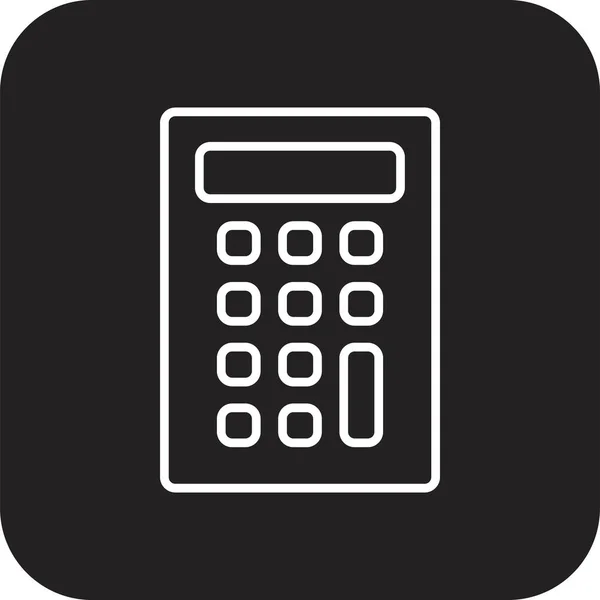 Значок Бизнес Калькулятор Черной Линией Бухгалтерский Финансовый Денежный Калькуляторный Цифровой — стоковый вектор