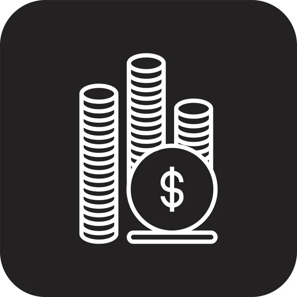 Icône Money Business Avec Ligne Noire Remplie Style Cash Payment — Image vectorielle
