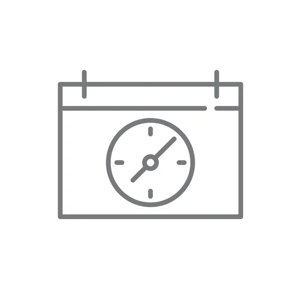 Time Management Business Icon Black Outline Style Clock Watch Deadline — Stock Vector