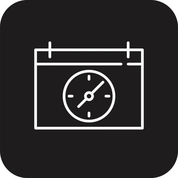 Время Управления Значок Бизнеса Черным Заполненным Стилем Линии Часы Часы — стоковый вектор