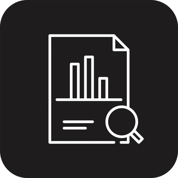統計ブラックフルラインスタイルのビジネスアイコン チャート データ レポート ベクターイラスト — ストックベクタ