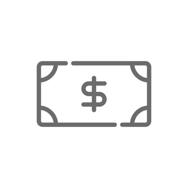 Icône Money Business Avec Contour Noir Cash Payment Finance Dollar — Image vectorielle