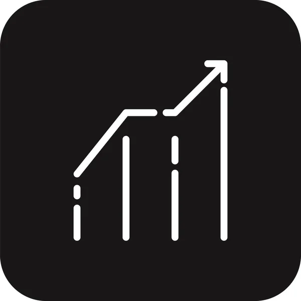 Zvýšení Dat Ikona Podnikání Černým Vyplněným Stylem Čáry Růst Šipka — Stockový vektor
