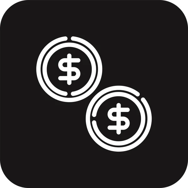 Icône Coin Business Avec Ligne Noire Remplie Style Monnaie Finance — Image vectorielle