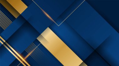 Mavi arkaplanda altın soyut şekiller