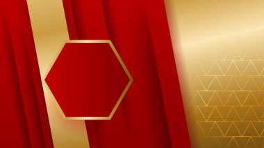 Soyut kırmızı ve altın şekiller arkaplan