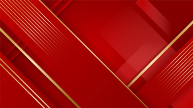 Soyut kırmızı ve altın şekiller arkaplan