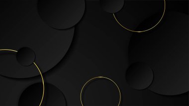 Altın çizgileri olan soyut siyah ve altın geometrik arkaplan