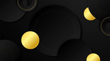 Altın çizgileri olan soyut siyah ve altın geometrik arkaplan