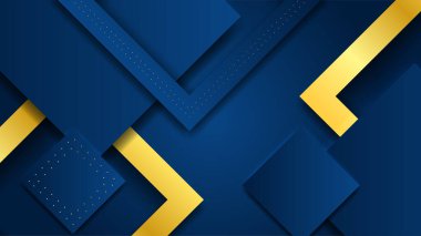Soyut geometrik desenli lüks, altın arka planlı koyu mavi