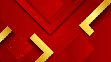 Soyut kırmızı ve altın şekiller arkaplan
