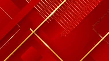 Soyut kırmızı ve altın şekiller arkaplan