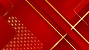 Soyut kırmızı ve altın şekiller arkaplan