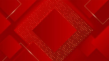 Soyut kırmızı ve altın şekiller arkaplan