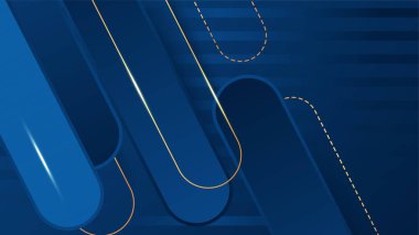 Altın çizgili soyut mavi arkaplan