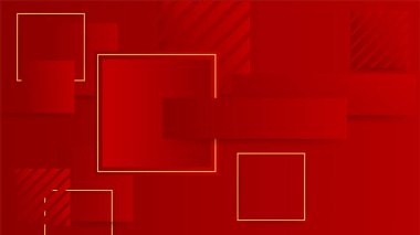 Çizgiler soyut şekilli kırmızı ve altın arkaplan