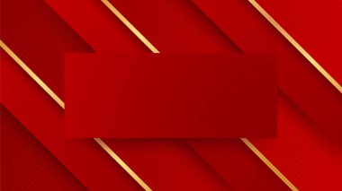 Çizgiler soyut şekilli kırmızı ve altın arkaplan