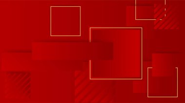 Çizgiler soyut şekilli kırmızı ve altın arkaplan